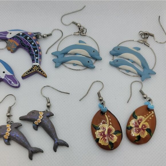 Dolphin/Tropical Earring Lot  - Picture 4 of 7
